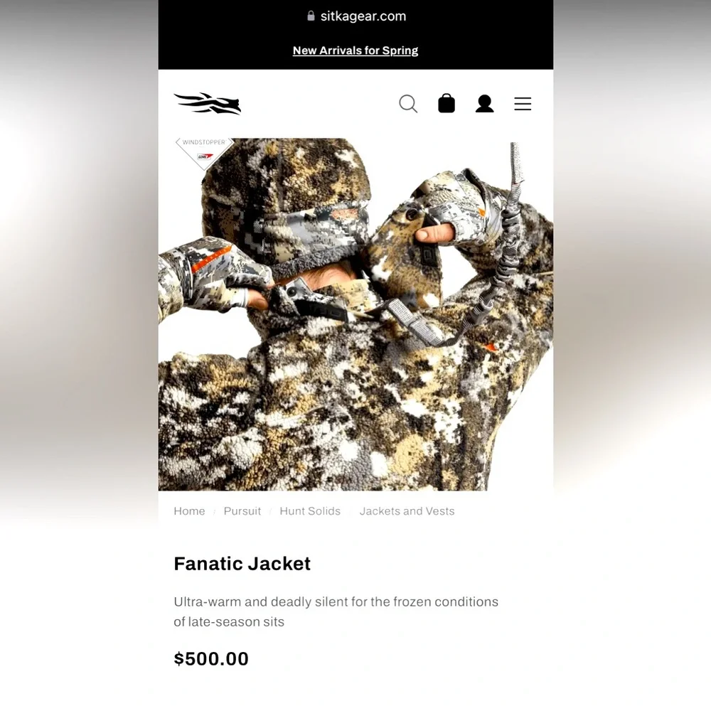 Sitka Fanatic Jacket - Men's Hunting Jacket in Optifade Elevated II - Picture 8 of 11
